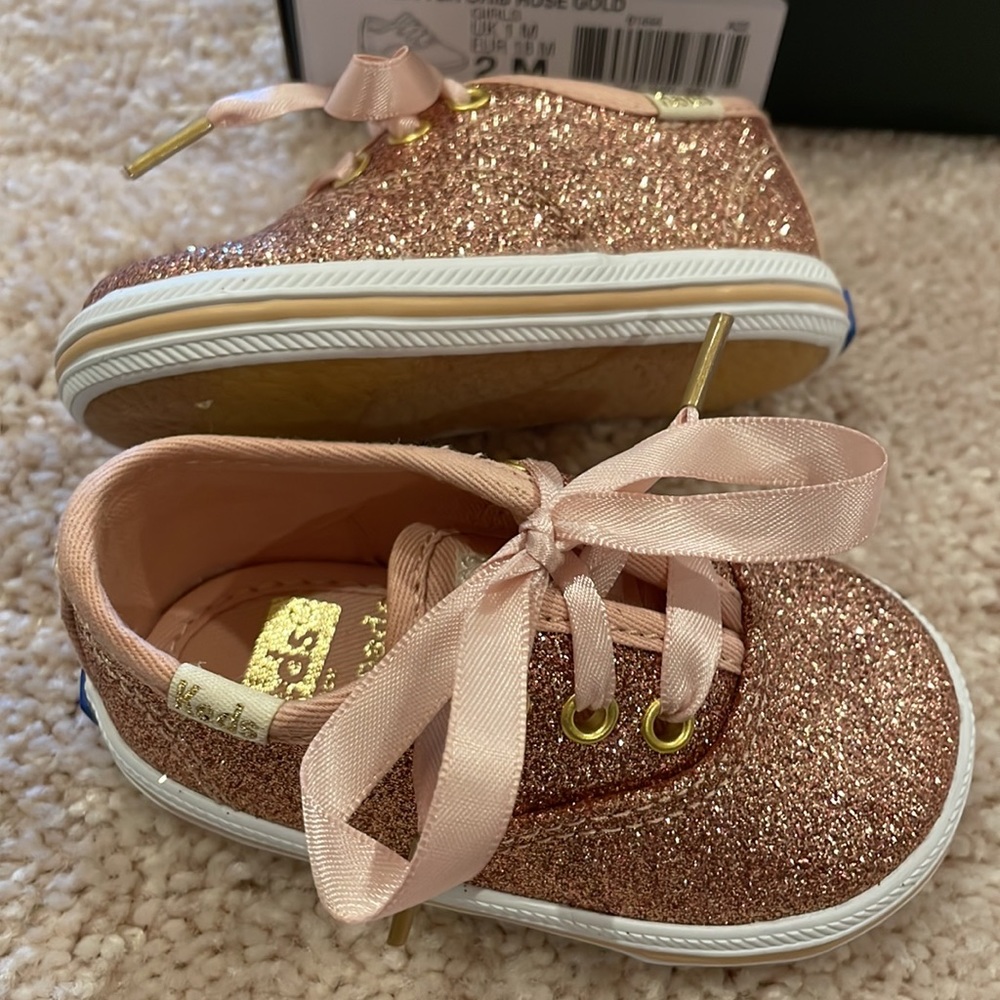New Kate Spade x Keds Rose Gold Baby Shoes